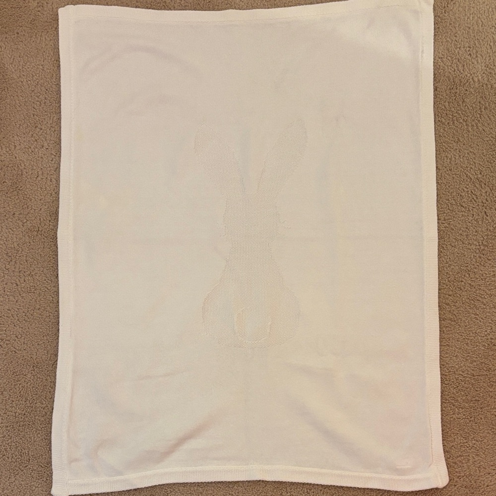 Janie and Jack White Bunny Baby Blanket